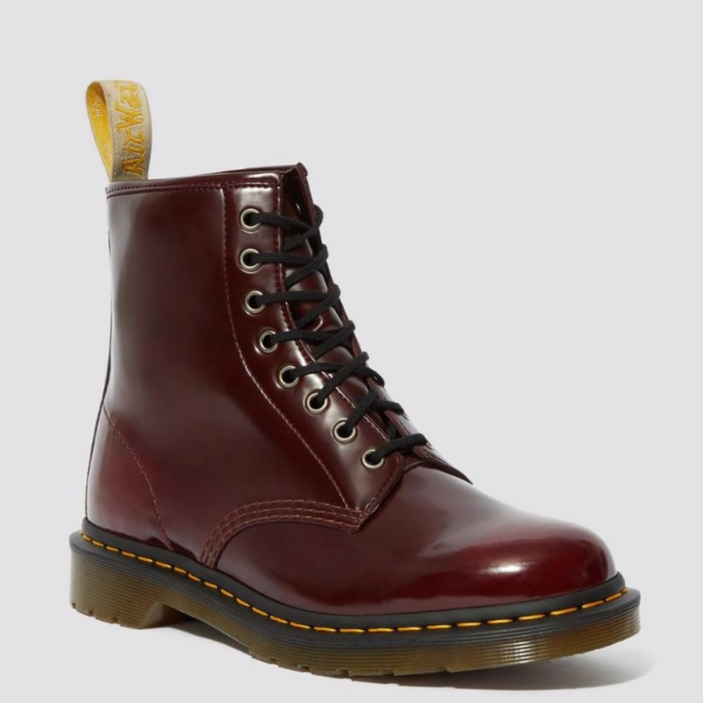 VEGAN 1460 CHERRY RED OXFORD RUB OFF (Size 7)